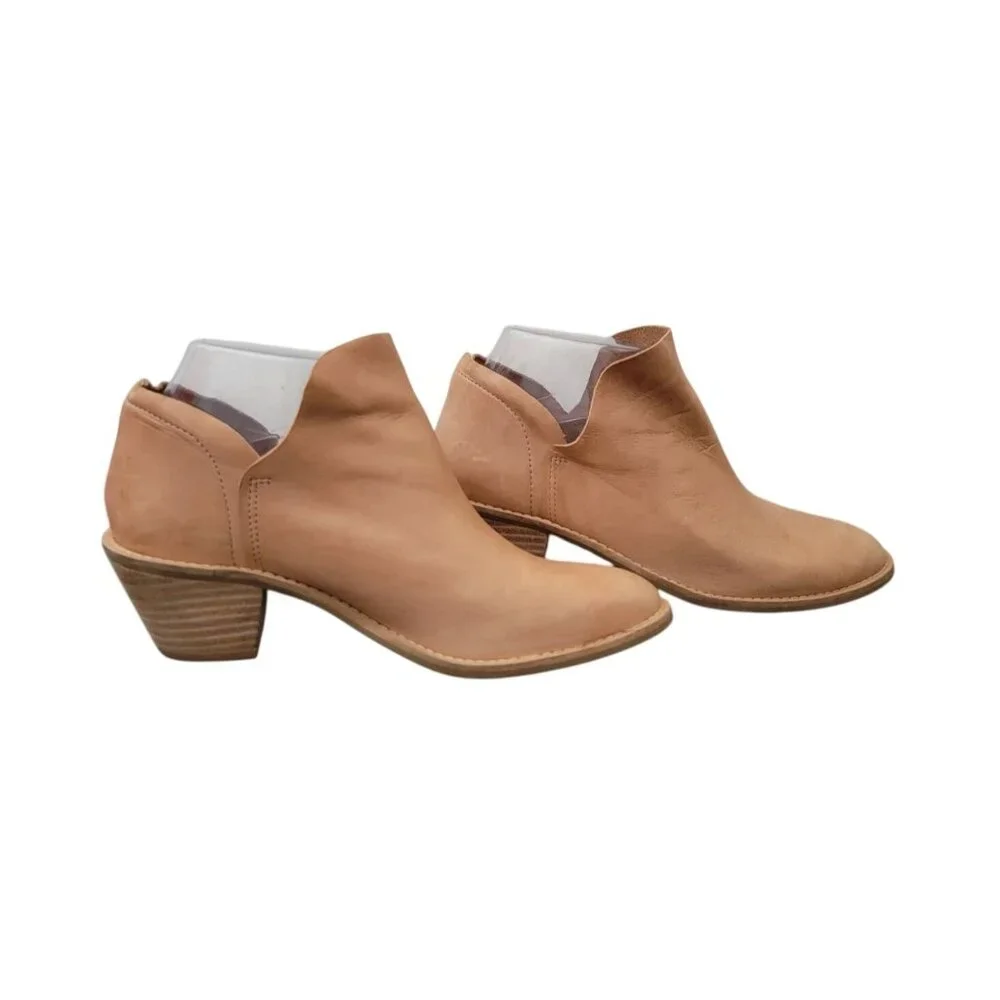 Anthropologie Kelsi Dagger Brooklyn Kenmare Tan Genuine Leather Angle Bootie  6 - Picture 5 of 9
